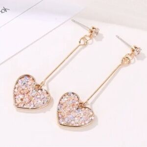 Women’s Drop Heart Sparkling Earrings ✨